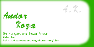 andor koza business card